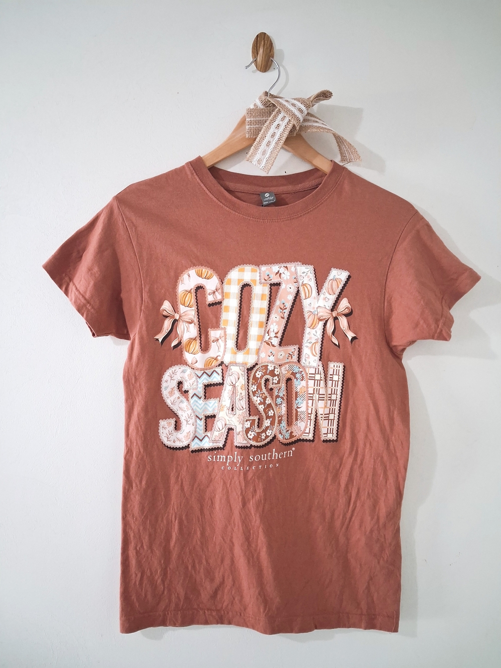 Simply Southern Cozy Season Dusty Rose Country Western Farmhouse Graphic Tee